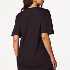 WOMENS TEES Rider Dye Black Oversized Tee