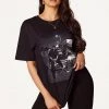 WOMENS TEES Rider Dye Black Oversized Tee