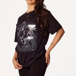 WOMENS TEES Rider Dye Black Oversized Tee