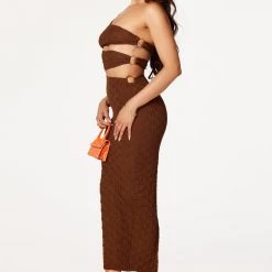 WOMENS DRESSES Adaline Brown Maxi Dress