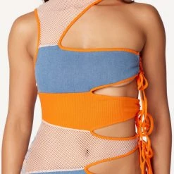 WOMENS DRESSES Camilla Orange/Blue Mini Dress Best Seller 17 WOMENS DRESSES Camilla Orange/Blue Mini Dress Best Seller