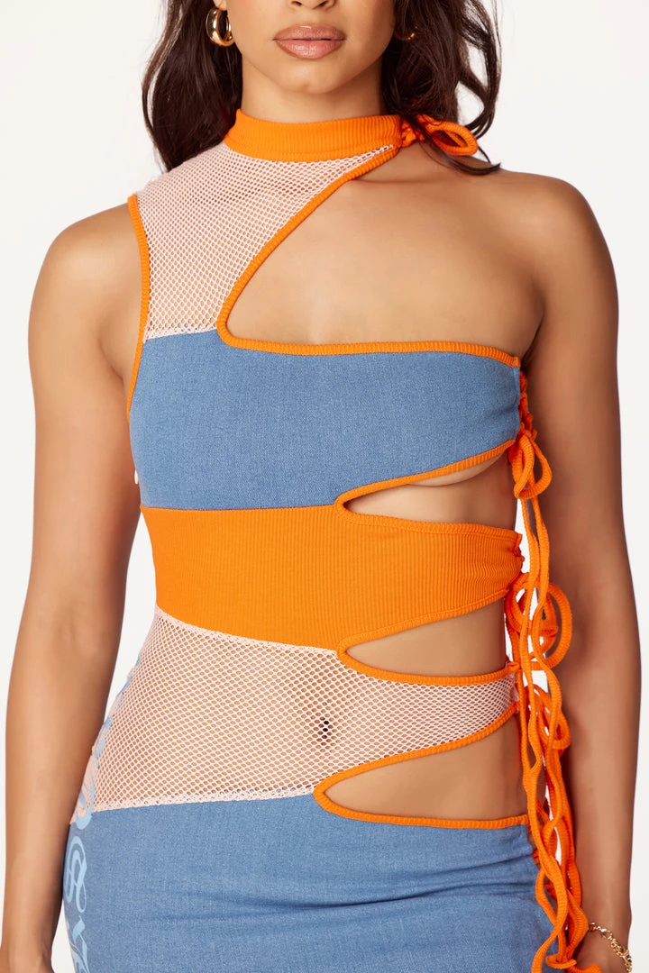 WOMENS DRESSES Camilla Orange/Blue Mini Dress Best Seller 9 WOMENS DRESSES Camilla Orange/Blue Mini Dress Best Seller