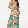 WOMENS DRESSES Best Seller Alessia Teal Printed Maxi Dress
