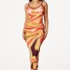 WOMENS DRESSES Ophelia Orange/Multi Printed Maxi Dress Best Seller