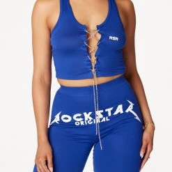 WOMENS ACTIVE SHORT SETS SALOME BIKER SHORT SET-ROYAL BLUE