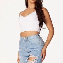 WOMENS TOPS Best Seller EVONI LACE CAMI-WHITE