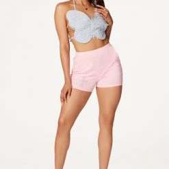 WOMENS TOPS BUTTERFLY DENIM HALTER NECK TANK-LIGHT WASH