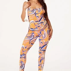 WOMENS ROMPERS & JUMPSUITS Kamilla Orange Printed Jumpsuit Best Seller