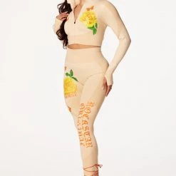 WOMENS ACTIVEWEAR NOUR HIGH WAISTED ACTIVEWEAR SET-BEIGE