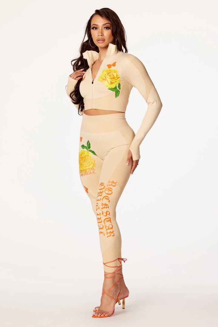 WOMENS ACTIVEWEAR NOUR HIGH WAISTED ACTIVEWEAR SET-BEIGE 1 WOMENS ACTIVEWEAR NOUR HIGH WAISTED ACTIVEWEAR SET-BEIGE