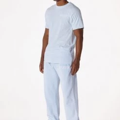 MENS TRACK SETS DIMITRI T-SHIRT/TRACKPANT SET-PALE BLUE