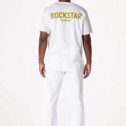 MENS TRACK SETS CASEY T-SHIRT/PANT SET-WHITE 9 MENS TRACK SETS CASEY T-SHIRT/PANT SET-WHITE