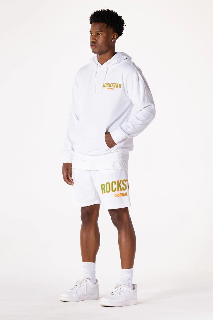 MENS SHORT SETS Track Sets CASEY HOODIE/SHORT FLEECE SET-WHITE 2 MENS SHORT SETS Track Sets CASEY HOODIE/SHORT FLEECE SET-WHITE