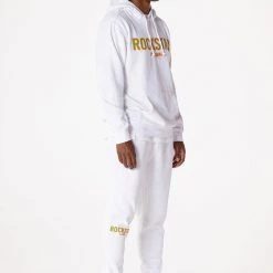 MENS TRACK SETS CASEY HOODIE FLEECE SET-WHITE