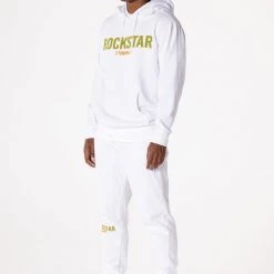 MENS TRACK SETS CASEY HOODIE FLEECE SET-WHITE 13 MENS TRACK SETS CASEY HOODIE FLEECE SET-WHITE