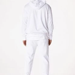 MENS TRACK SETS CASEY HOODIE FLEECE SET-WHITE 18 MENS TRACK SETS CASEY HOODIE FLEECE SET-WHITE