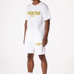 MENS SHORT SETS CASEY T-SHIRT SHORT SET-WHITE