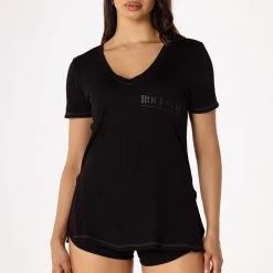 WOMENS SHORT SETS BASIC GEMMA SHORT SET-BLACK