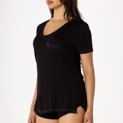 WOMENS SHORT SETS BASIC GEMMA SHORT SET-BLACK
