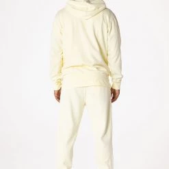 MENS TRACK SETS CASEY HOODIE FLEECE SET-PALE YELLOW 10 MENS TRACK SETS CASEY HOODIE FLEECE SET-PALE YELLOW