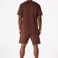MENS SHORT SETS Track Sets CASEY T-SHIRT SHORT SET-BROWN