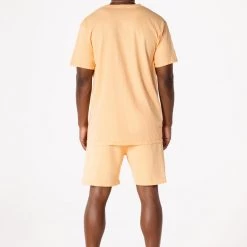 MENS SHORT SETS CASEY T-SHIRT SHORT SET-PEACH