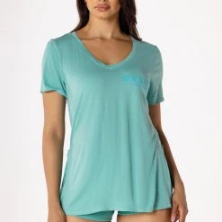 WOMENS TEES Best Seller BASIC MARLEY TEE-AQUA