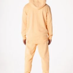 MENS TRACK SETS CASEY HOODIE FLEECE SET-PEACH 8 MENS TRACK SETS CASEY HOODIE FLEECE SET-PEACH