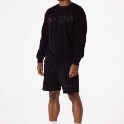 MENS SHORT SETS Track Sets DIMITRI CREWNECK SHORT SET-BLACK