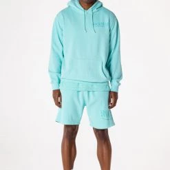 MENS SHORT SETS DIMITRI HOODIE SHORT SET-AQUA Track Sets