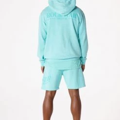 MENS SHORT SETS DIMITRI HOODIE SHORT SET-AQUA Track Sets