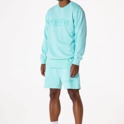 MENS SHORT SETS DIMITRI CREWNECK SHORT SET-AQUA