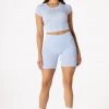 WOMENS ACTIVE SHORT SETS BASIC CHLOE BIKE SHORT SET-BABY BLUE