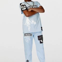 BOYS TRACK SETS BOYS DENNIS T-SHIRT TRACK SET-LIGHT BLUE