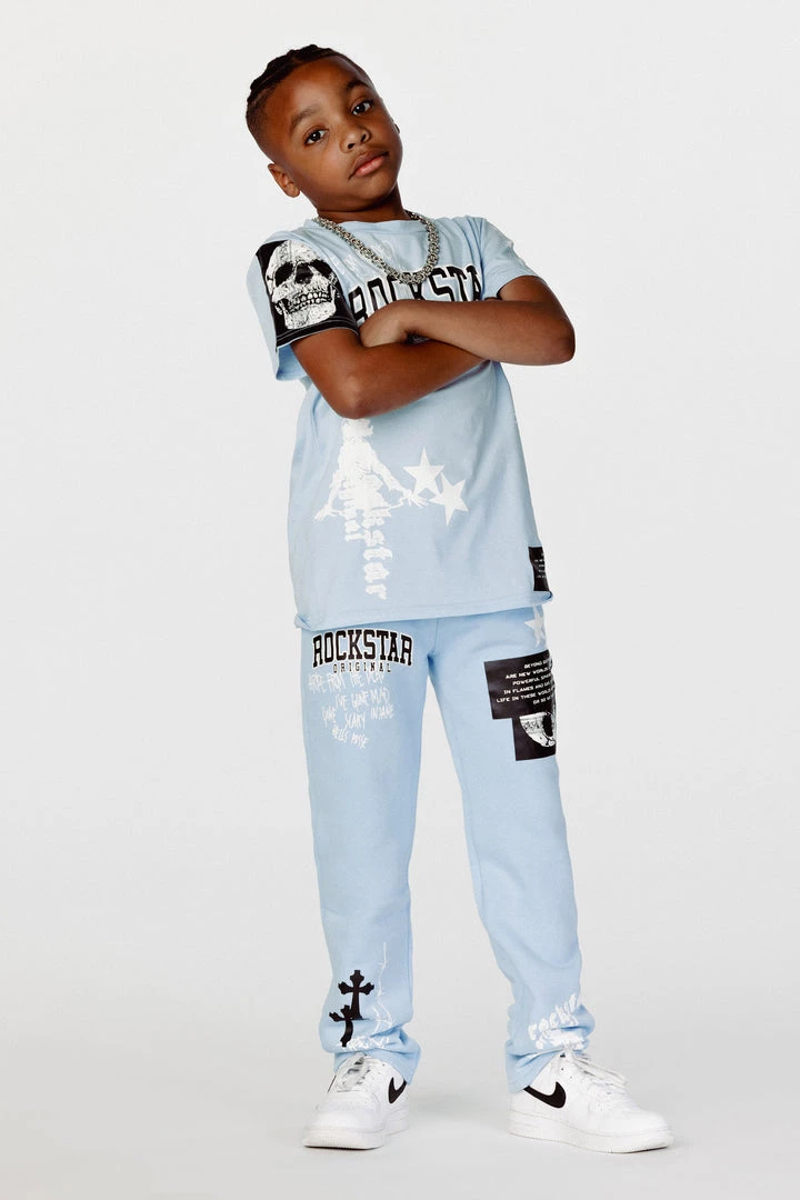 BOYS TRACK SETS BOYS DENNIS T-SHIRT TRACK SET-LIGHT BLUE 2 BOYS TRACK SETS BOYS DENNIS T-SHIRT TRACK SET-LIGHT BLUE