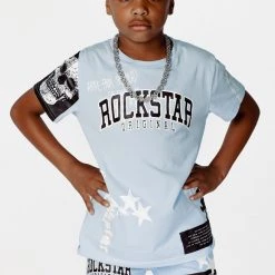 BOYS TRACK SETS BOYS DENNIS T-SHIRT TRACK SET-LIGHT BLUE 9 BOYS TRACK SETS BOYS DENNIS T-SHIRT TRACK SET-LIGHT BLUE