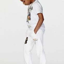 BOYS TRACK SETS BOYS CHASE T-SHIRT STACKED FLARE TRACKSET-WHITE