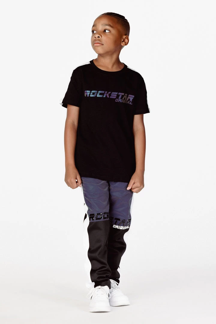 BOYS TRACK SETS BOYS CRISS T-SHIRT REFLECTIVE TRACK SET-BLACK New Arrivals 1 BOYS TRACK SETS BOYS CRISS T-SHIRT REFLECTIVE TRACK SET-BLACK New Arrivals