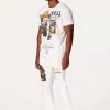 MENS TRACK SETS CHASE T-SHIRT STACKED FLARE TRACKSET-WHITE
