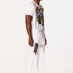 MENS TRACK SETS CHASE T-SHIRT STACKED FLARE TRACKSET-WHITE