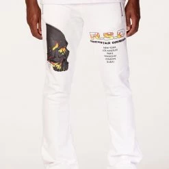 MENS TRACK SETS CHASE T-SHIRT STACKED FLARE TRACKSET-WHITE