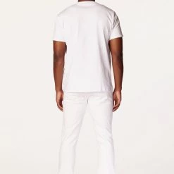 MENS TRACK SETS CHASE T-SHIRT STACKED FLARE TRACKSET-WHITE