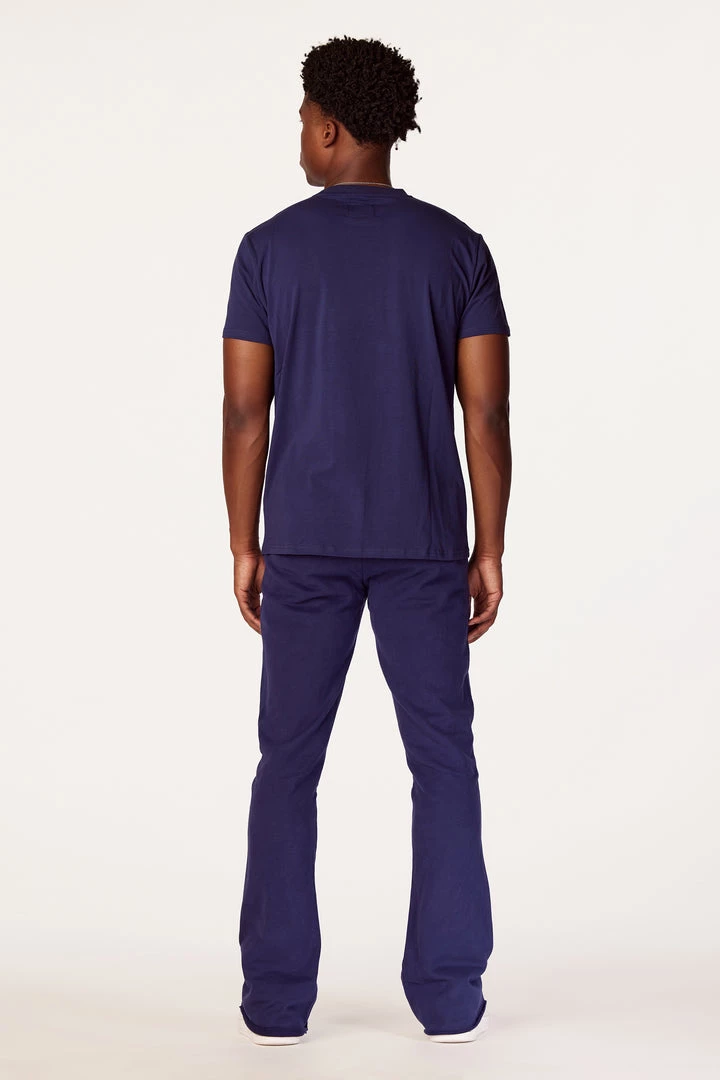 MENS TRACK SETS CHASE T-SHIRT STACKED FLARE TRACKSET-NAVY 4 MENS TRACK SETS CHASE T-SHIRT STACKED FLARE TRACKSET-NAVY