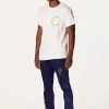 MENS TRACK SETS DIOSE T-SHIRT/FLARE PANT SET-WHITE/NAVY