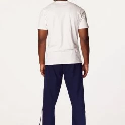 MENS TRACK SETS SCOTTIE T-SHIRT/FLARE PANT SET-WHITE/NAVY