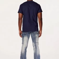 MENS JEANS SANTAL FLARE JEAN-BLUE Denim