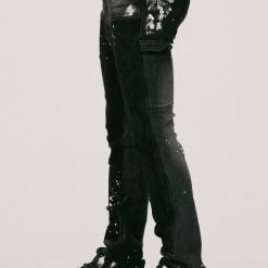 MENS JEANS Denim SANTAL FLARE JEAN-BLACK