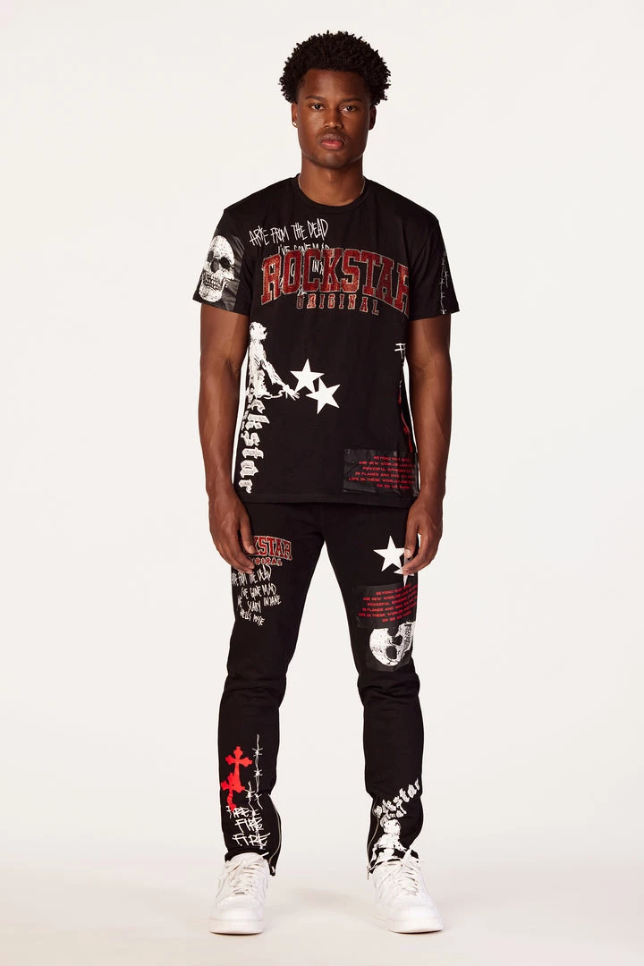 MENS TRACK SETS DENNIS T-SHIRT TRACK SET-BLACK 1 MENS TRACK SETS DENNIS T-SHIRT TRACK SET-BLACK