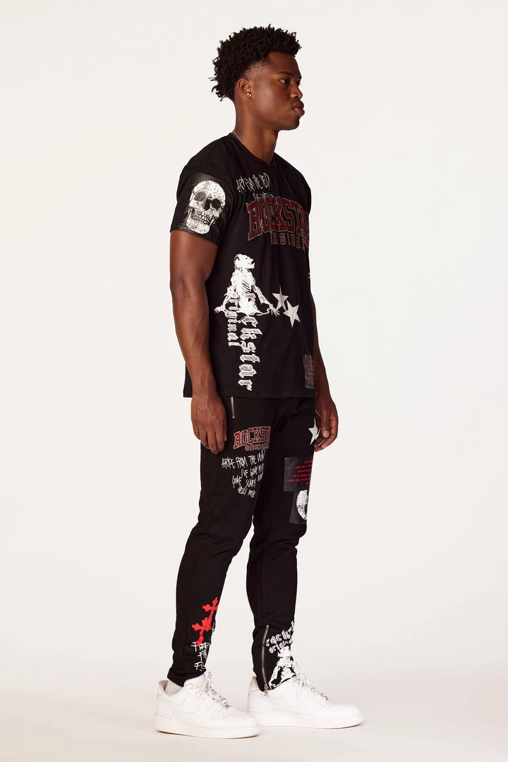 MENS TRACK SETS DENNIS T-SHIRT TRACK SET-BLACK 3 MENS TRACK SETS DENNIS T-SHIRT TRACK SET-BLACK