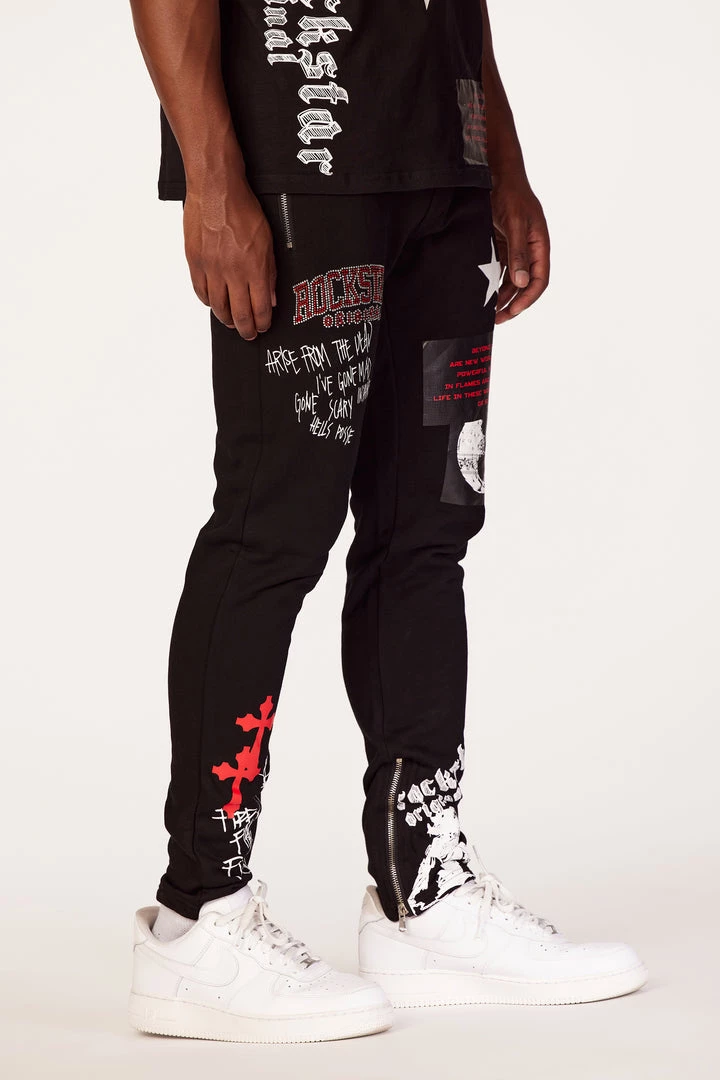 MENS TRACK SETS DENNIS T-SHIRT TRACK SET-BLACK 7 MENS TRACK SETS DENNIS T-SHIRT TRACK SET-BLACK